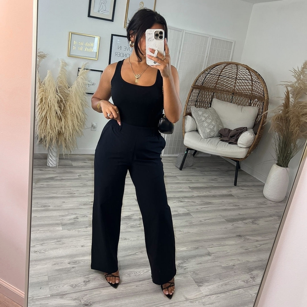 New Mono B Black Tank Pant Set